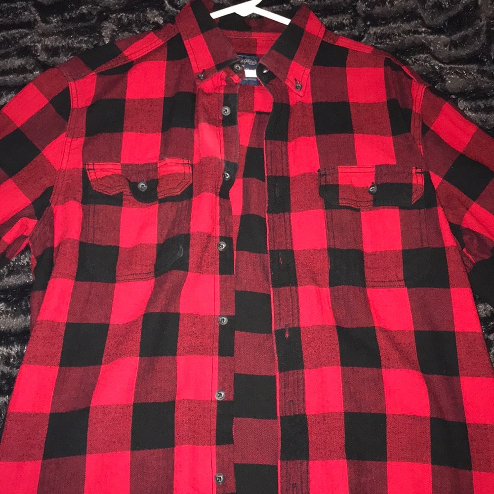 Red and black flannel top